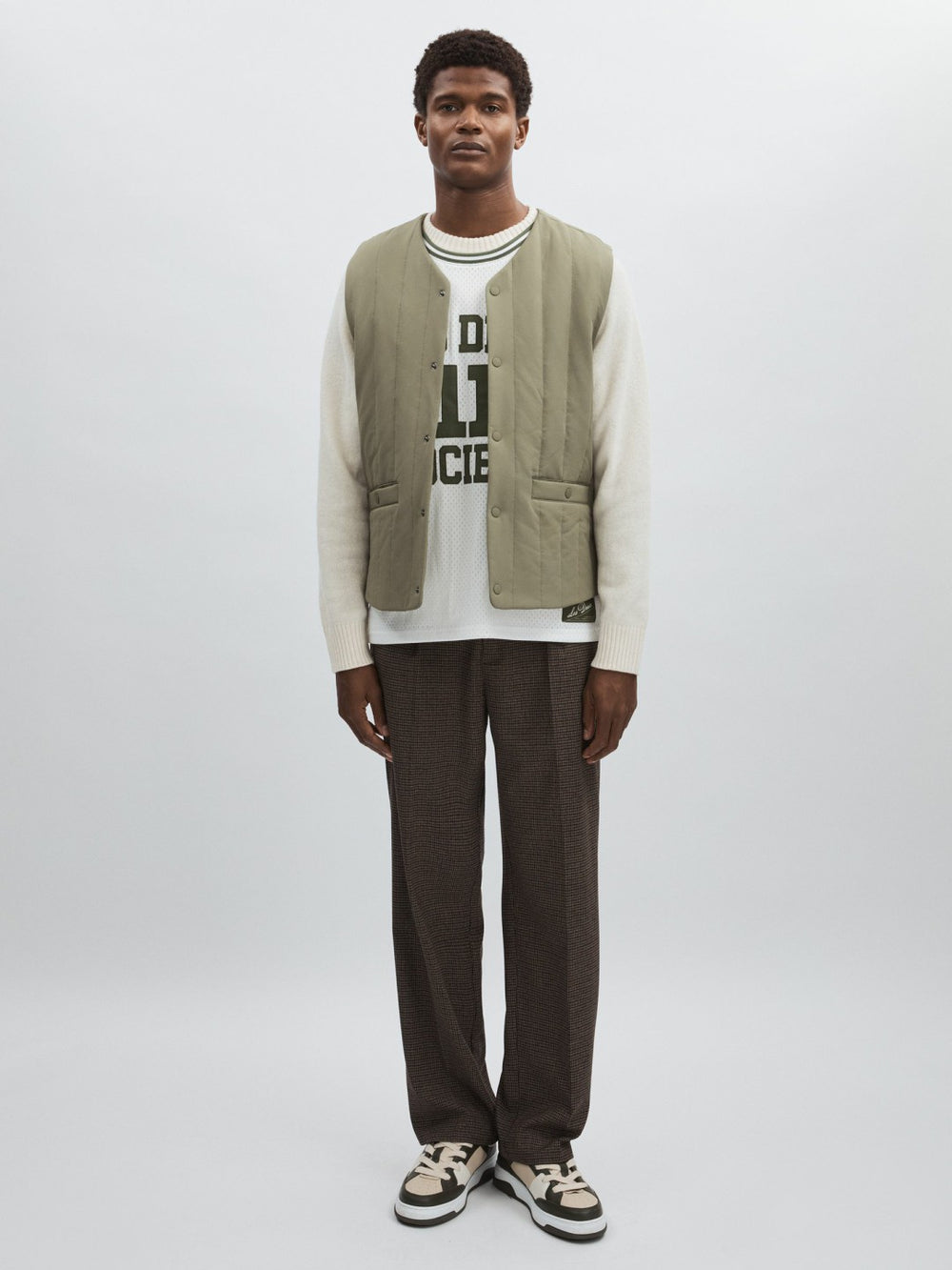 Reiss | Les Deux Quilted Technical Gilet in Green