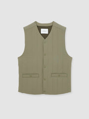 Reiss | Les Deux Quilted Technical Gilet in Green