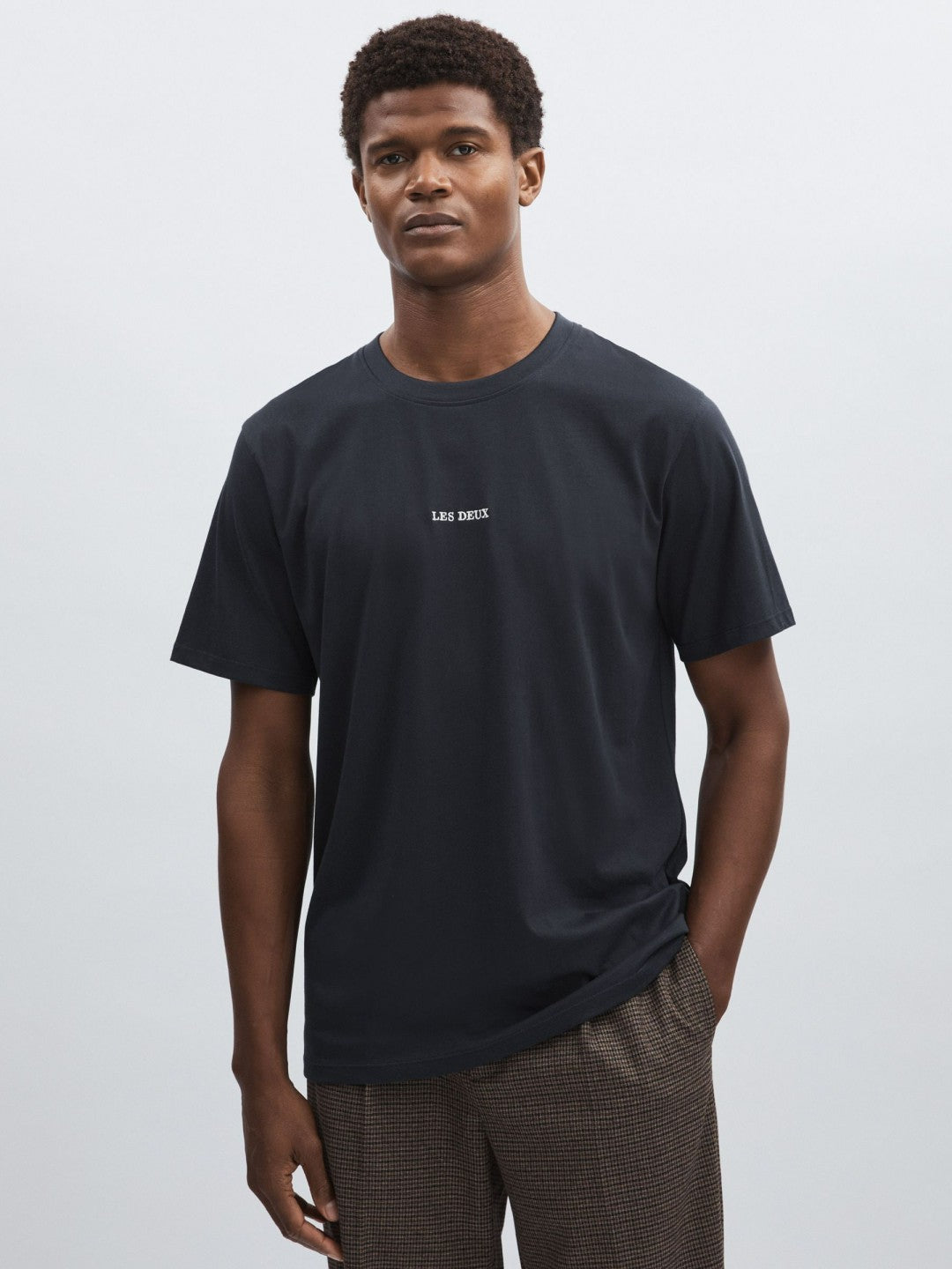 Reiss | Les Deux Cotton Logo T-Shirt in Navy Blue