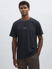 Reiss | Les Deux Cotton Logo T-Shirt in Navy Blue