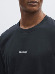 Reiss | Les Deux Cotton Logo T-Shirt in Navy Blue