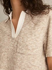 Reiss | Cotton-Blend Knit Polo Shirt in Neutral