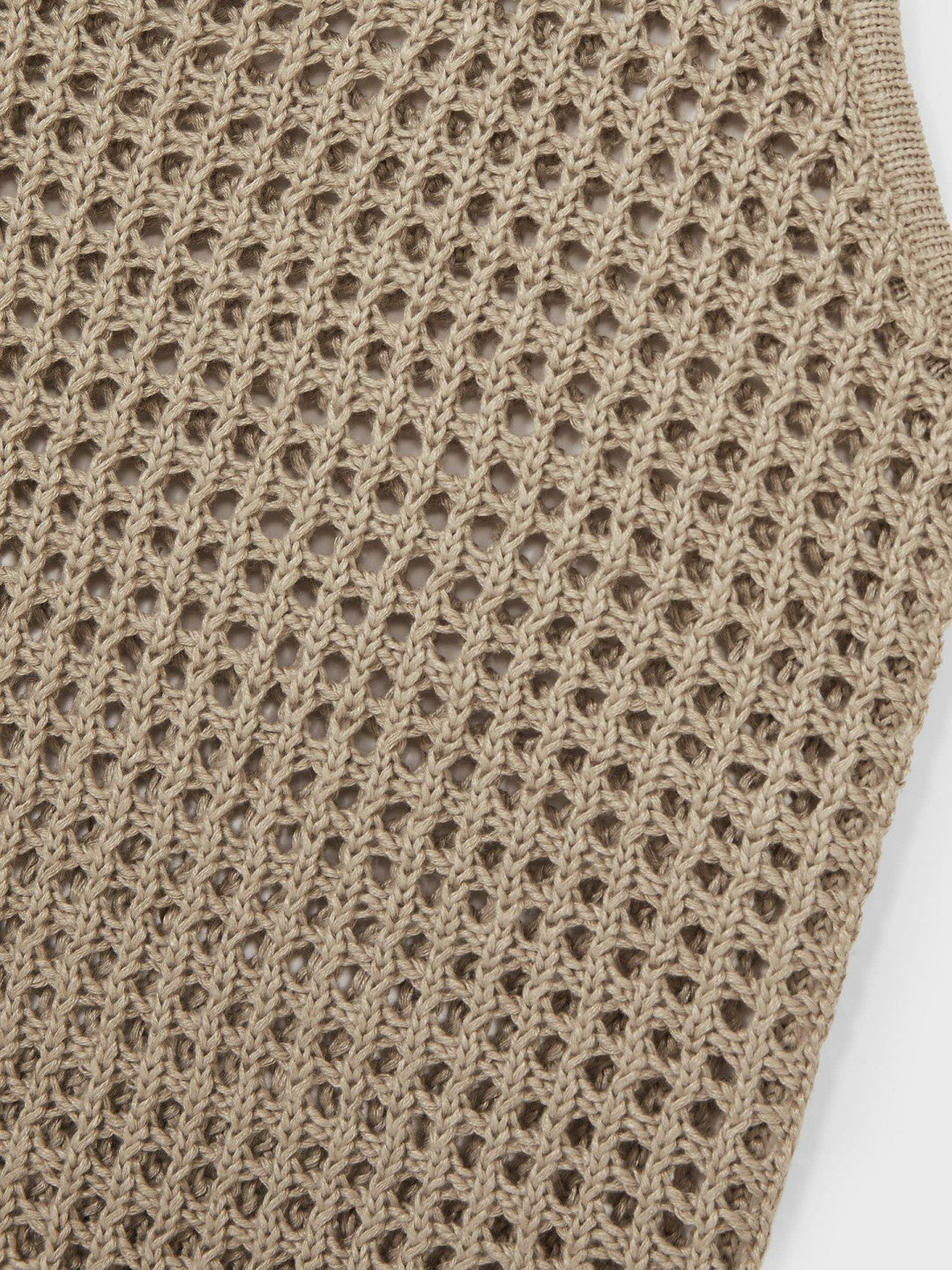 Reiss | Linen Open Knit Vest in Stone