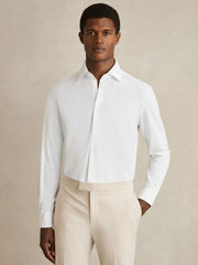 Reiss | Long-Sleeve Travel Shirt in White