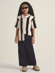 Reiss | 9-13 yrs  | Les 100 Ciels Stripe Knit Shirt in Black