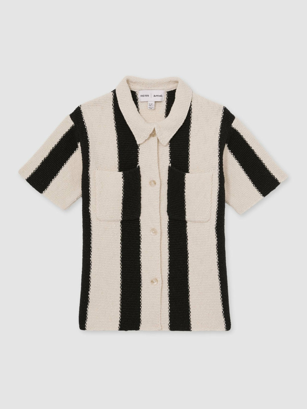 Reiss | 9-13 yrs  | Les 100 Ciels Stripe Knit Shirt in Black