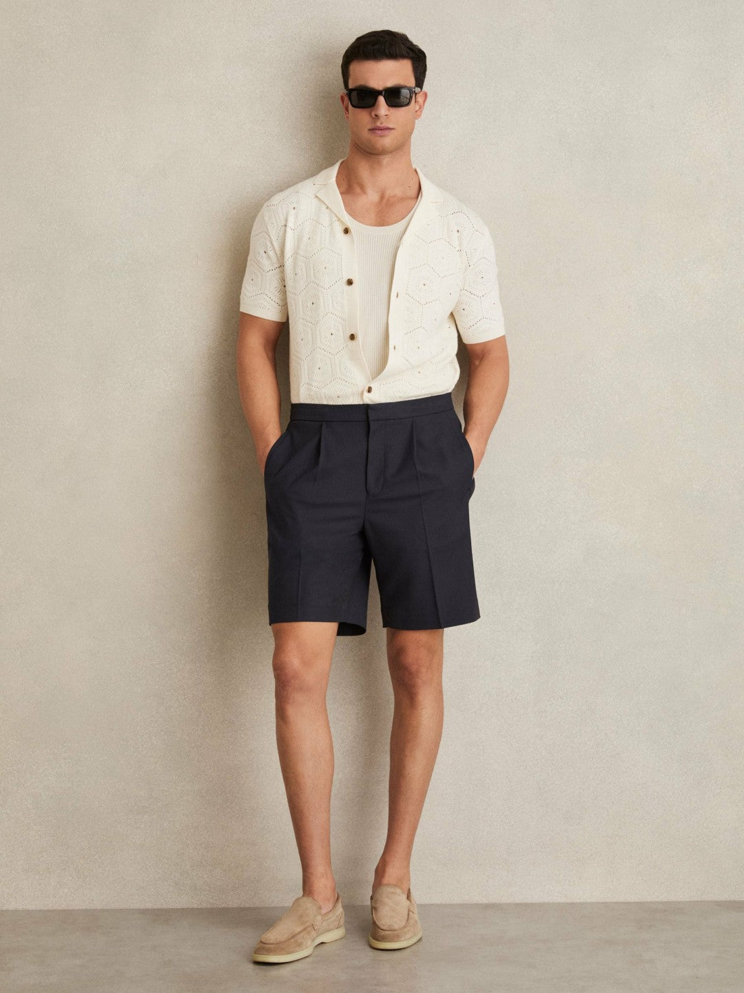 Reiss | Relaxed Drawstring Shorts in Navy
