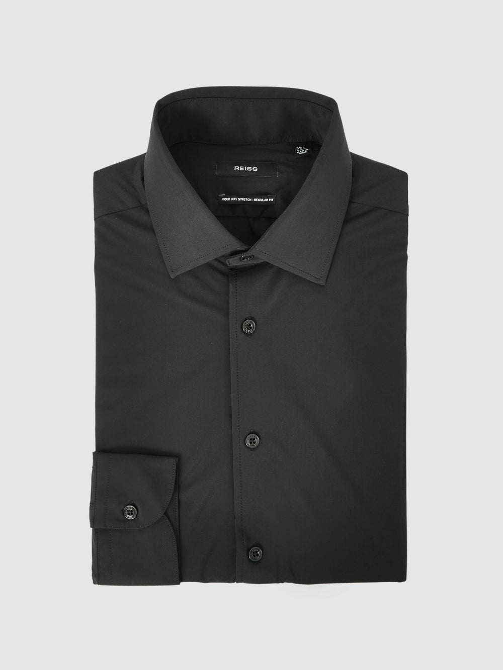 Reiss | Long-Sleeve Travel Shirt in Black