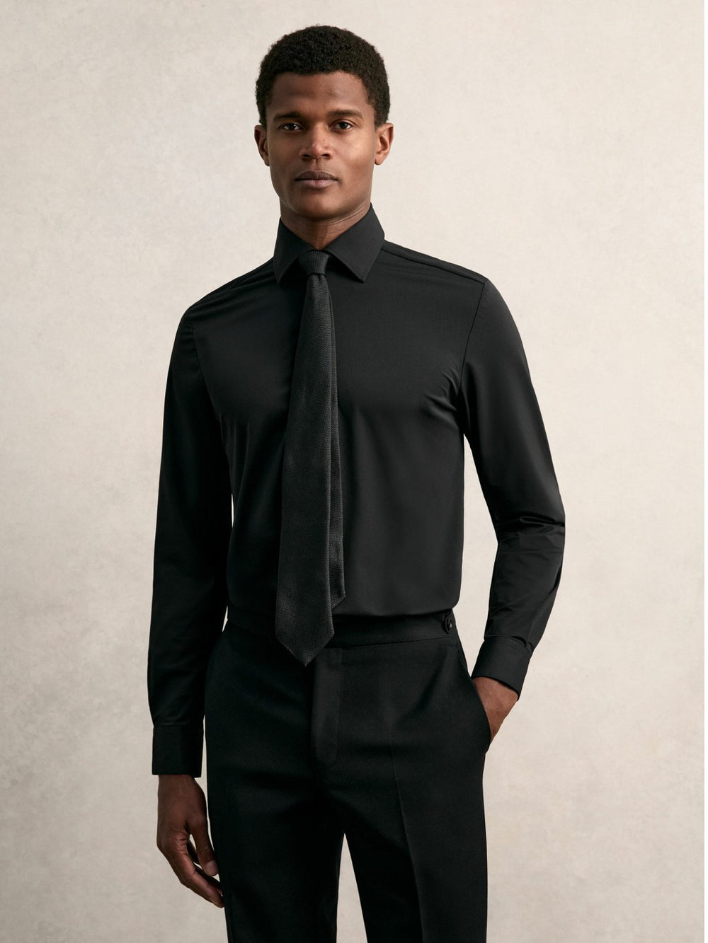 Reiss | Long-Sleeve Travel Shirt in Black