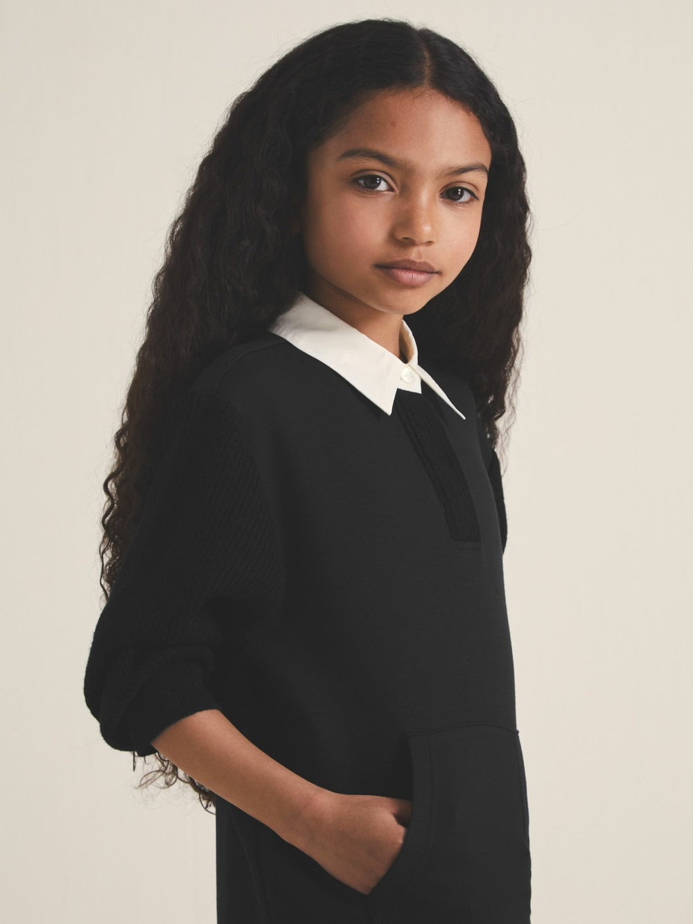 Reiss | 13-14 yrs  | Les 100 Ciels Polo Sweatshirt in Black