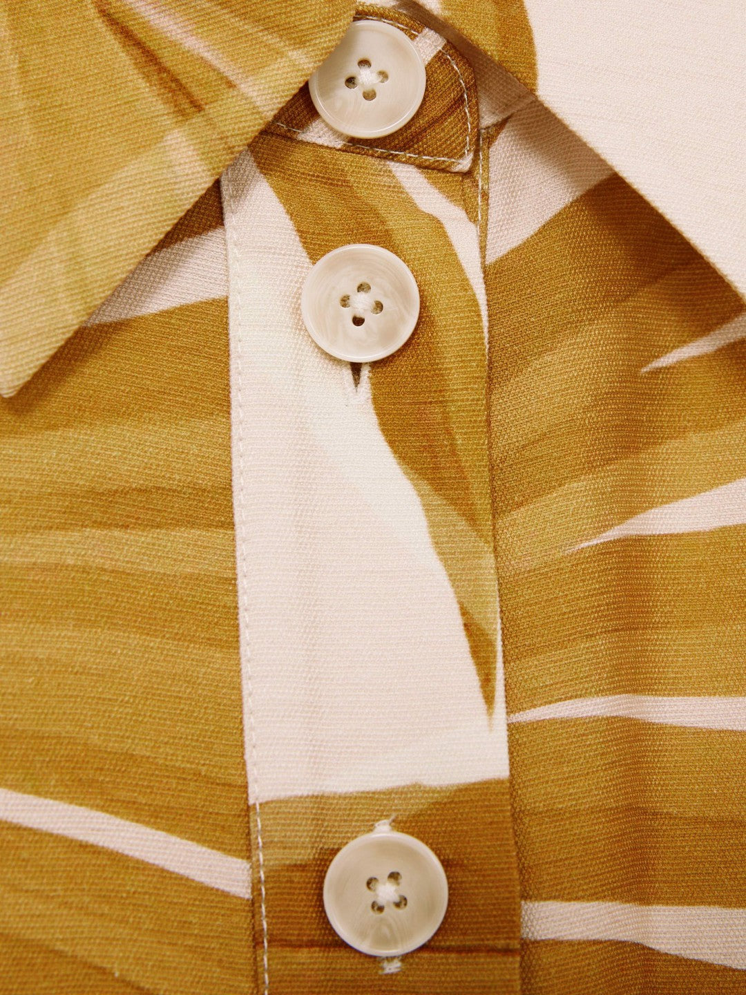 Reiss | Palm Print Belted Playsuit in Neutral