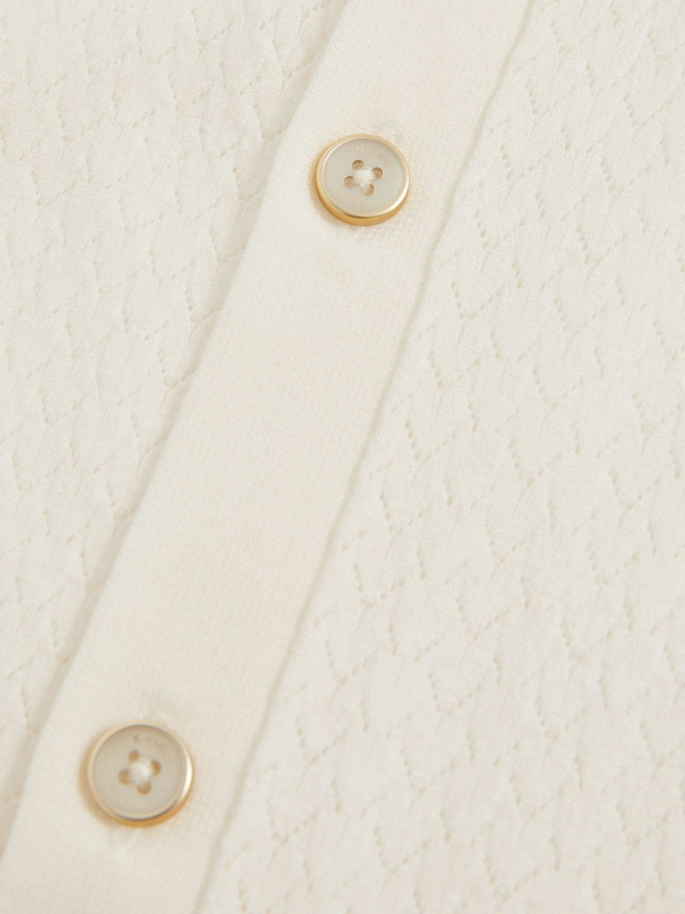 Reiss | Textured Knit Button-Through Shirt in White