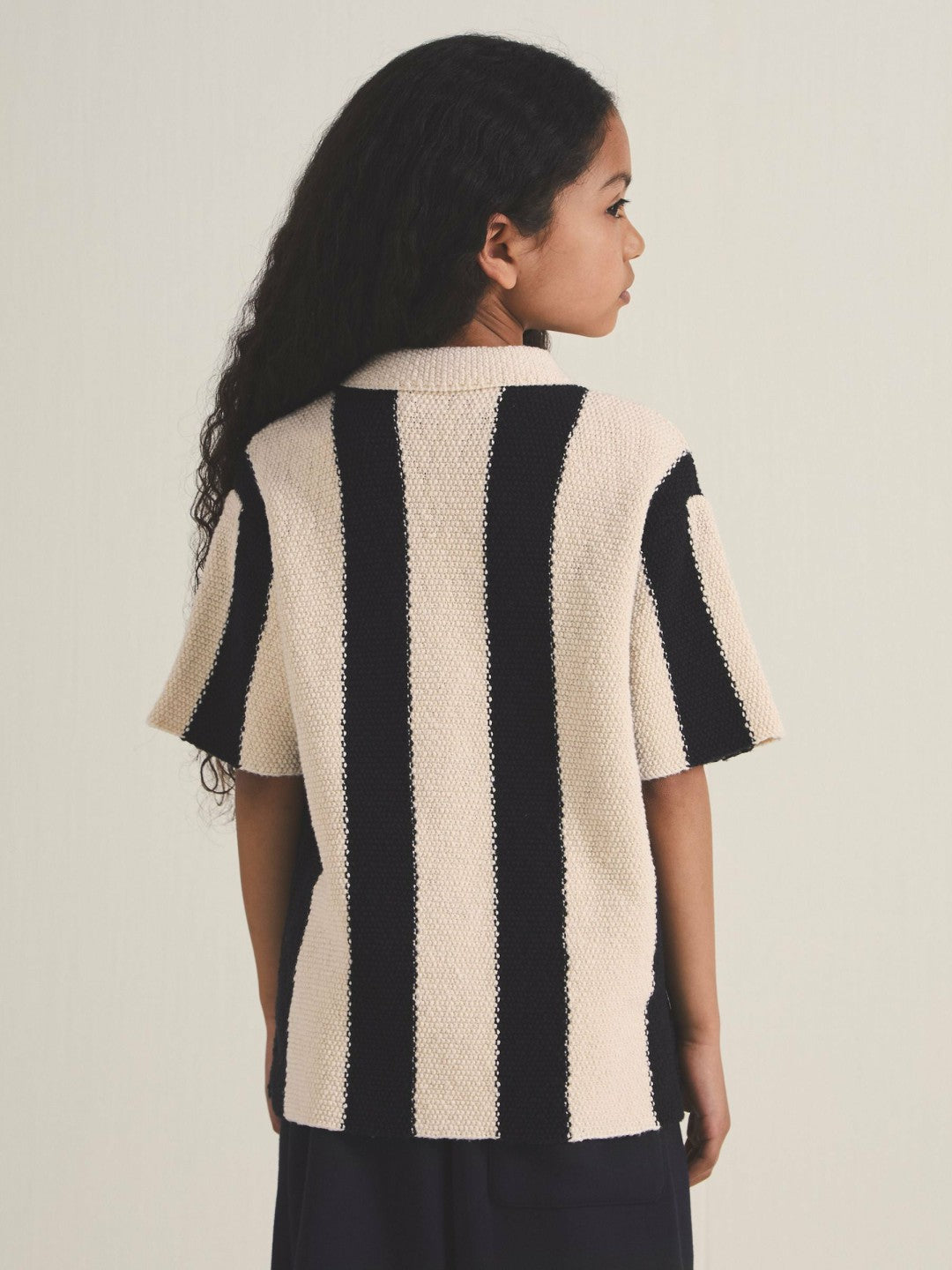 Reiss | 13-14 yrs  | Les 100 Ciels Stripe Knit Shirt in Black