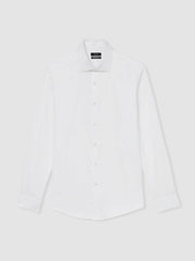 Reiss | Slim Fit Slim-Fit Cotton-Sateen Shirt in White