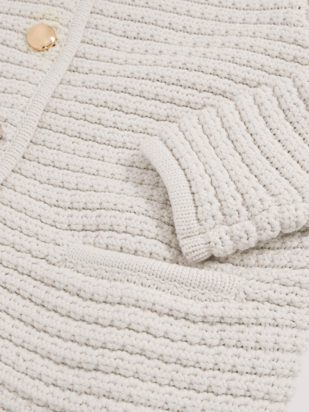 Reiss | Paige Textured-Knit Cardigan in Ivory