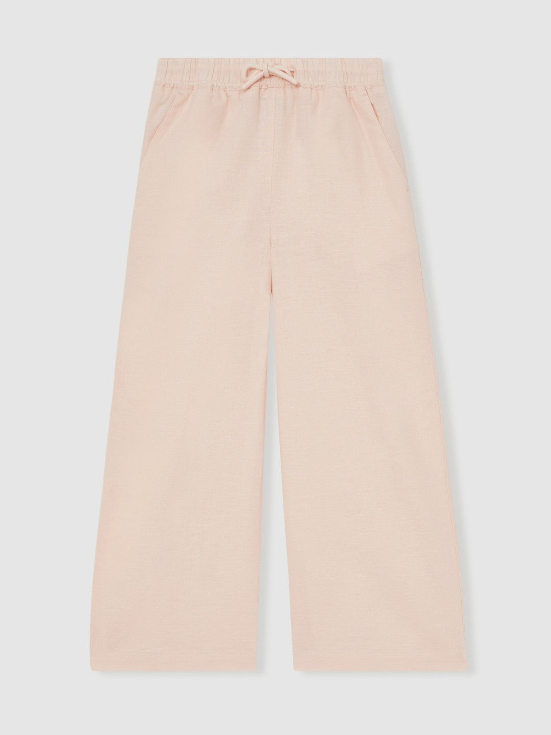 Reiss | Cotton-Linen Drawstring Trousers in Pink
