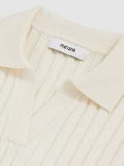 Reiss | 4-9 yrs Rib-Knit Polo Top in Ivory