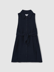 Reiss | 4-9 yrs Tie-Waist Collared Dress in Blue