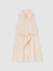 Reiss | 13-14 yrs Tie-Waist Collared Dress in Pink