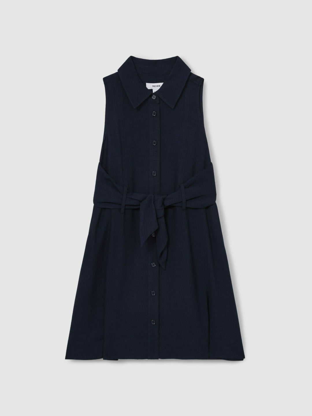 Reiss | 9-13 yrs Tie-Waist Collared Dress in Blue
