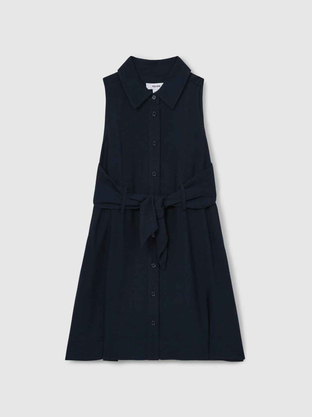 Reiss | 13-14 yrs Tie-Waist Collared Dress in Blue