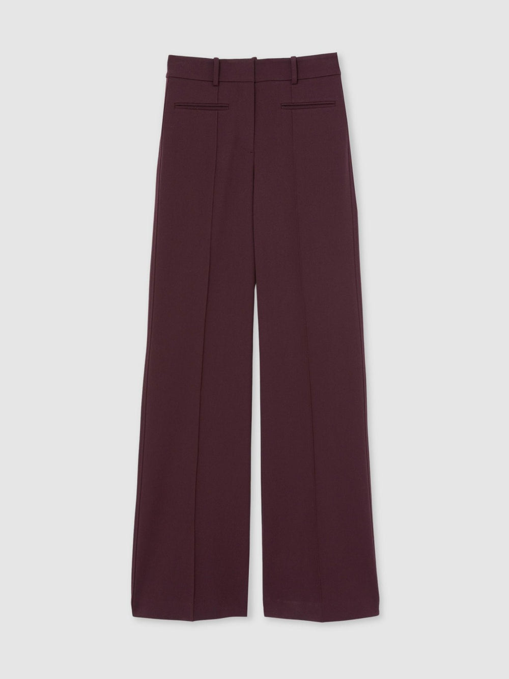 Reiss | High Rise Flared Trousers in Burgundy