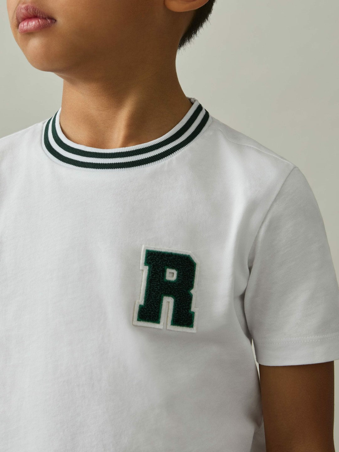 Reiss | 13-14 yrs Cotton Letter Patch T-Shirt in White
