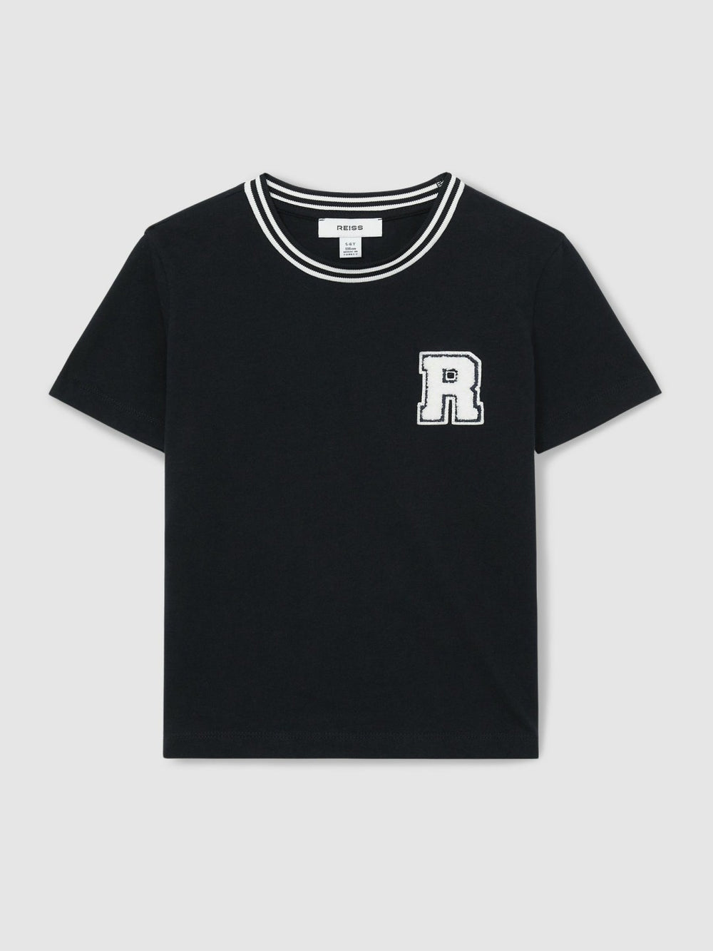 Reiss | 13-14 yrs Cotton Letter Patch T-Shirt in Navy