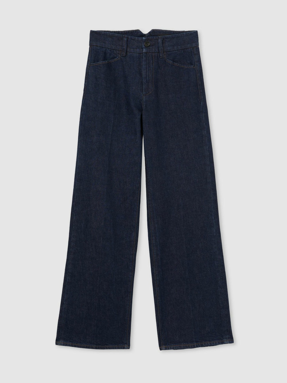 Reiss | Paige Petite Wide-Leg Jeans in Dark Edinburgh Blue