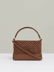 Reiss | Weave Cross-Body Bag in Tan