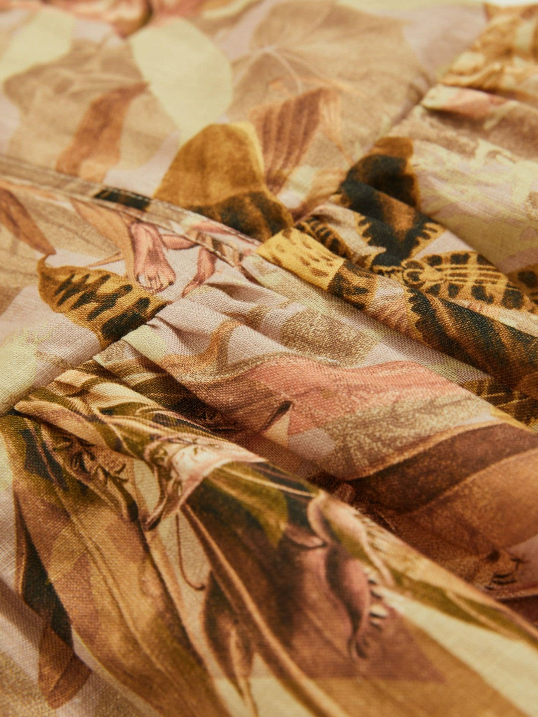 Reiss | 13-14 yrs  | NYBG Floral-Print Midi Dress in Khaki