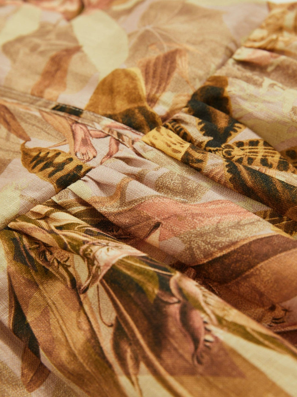Reiss | 13-14 yrs  | NYBG Floral-Print Midi Dress in Khaki