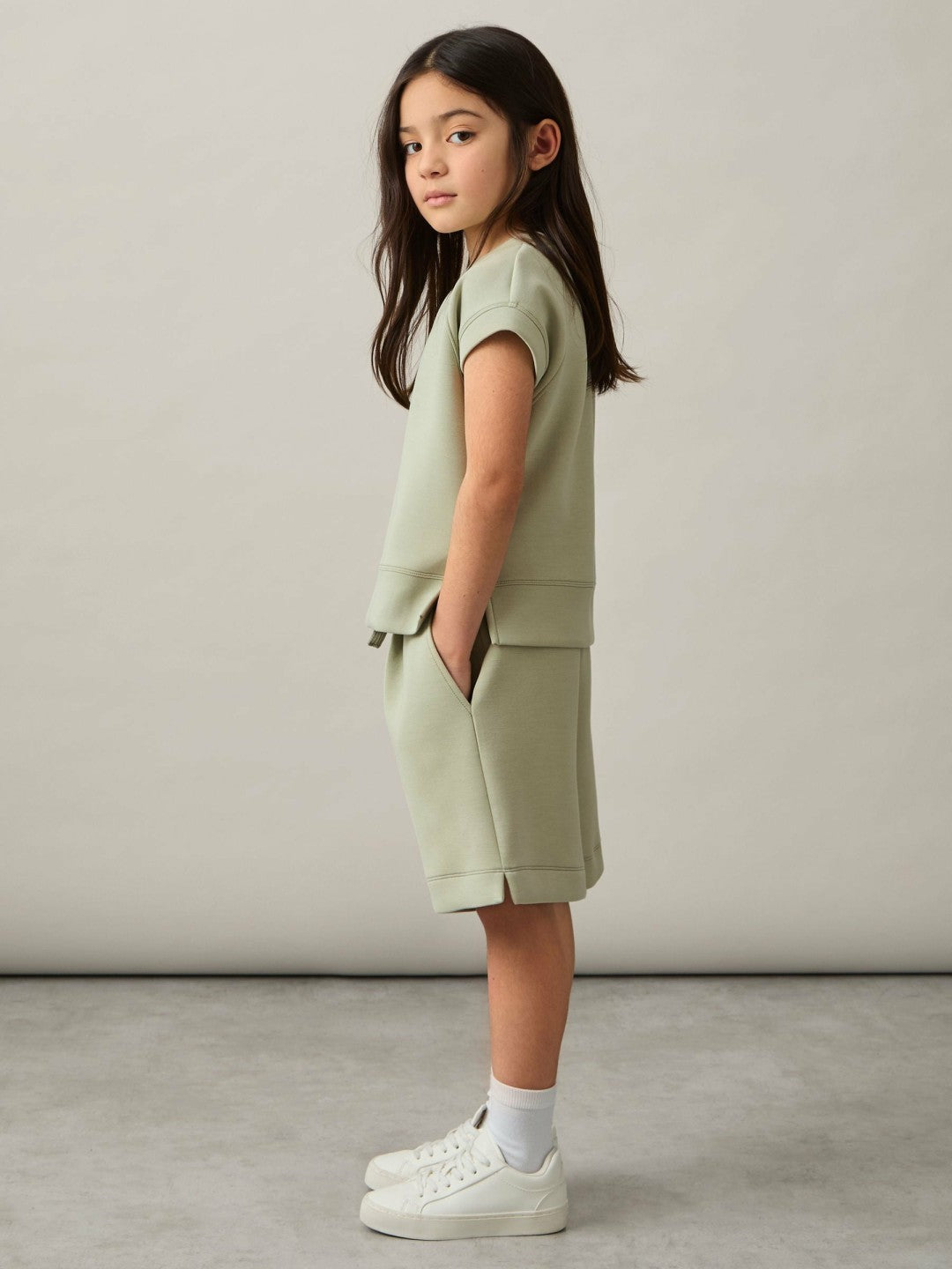 Reiss | 9-13 yrs Modal-Blend Sweatshirt And Shorts Set in Sage