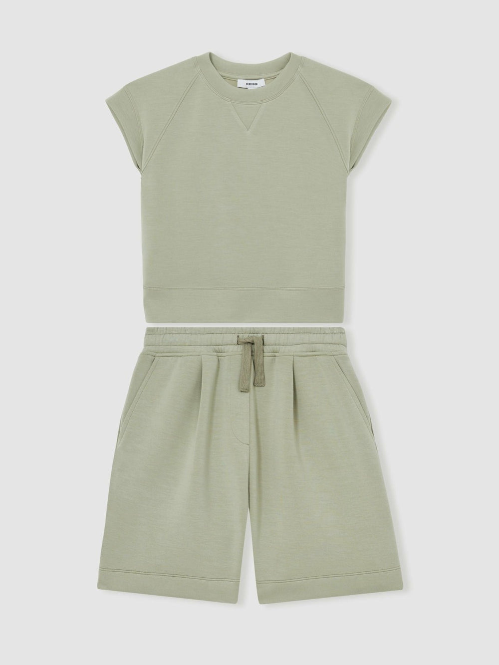 Reiss | 9-13 yrs Modal-Blend Sweatshirt And Shorts Set in Sage