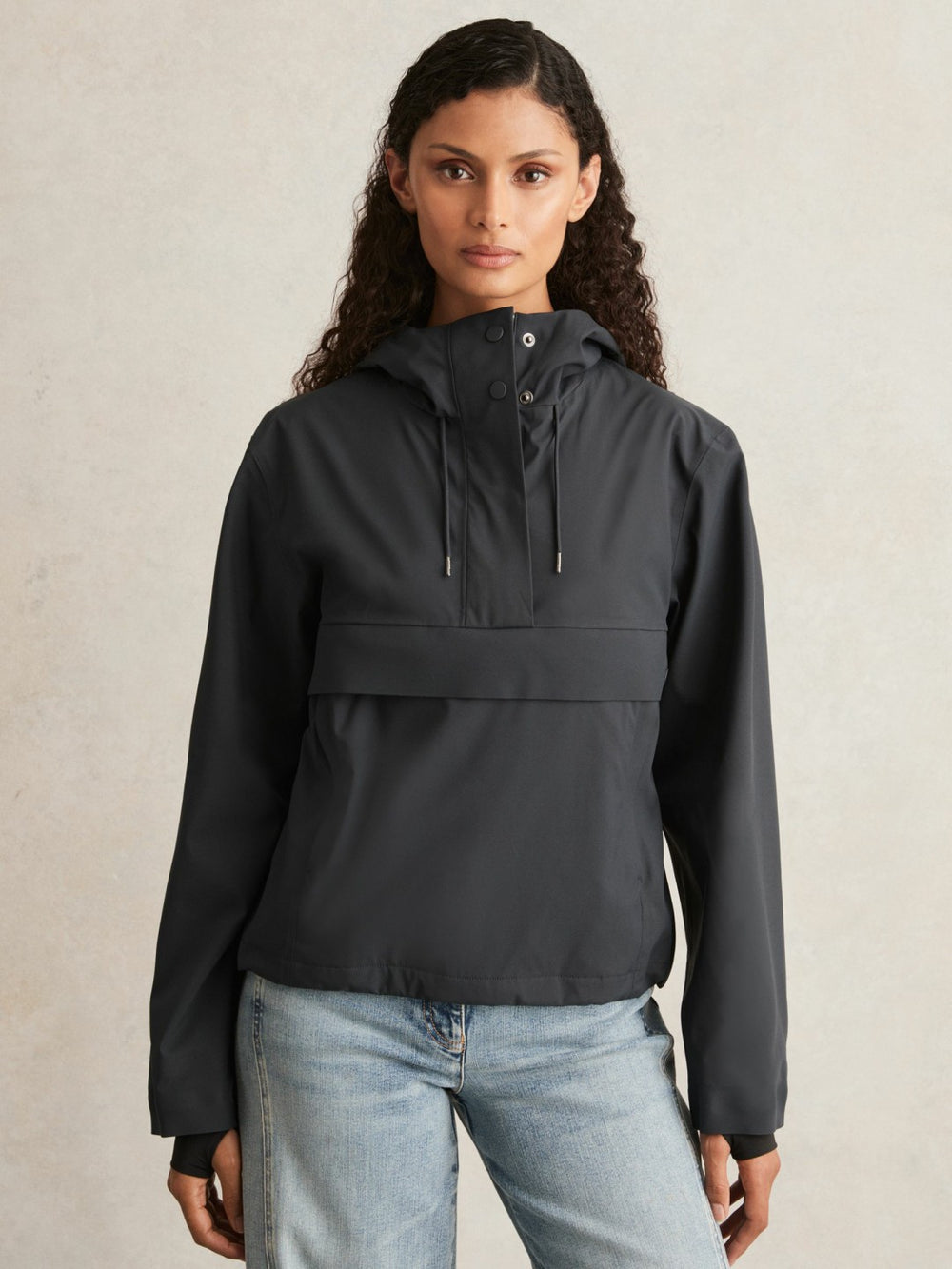 Reiss | Rains Hardshell Short Jacket in Navy