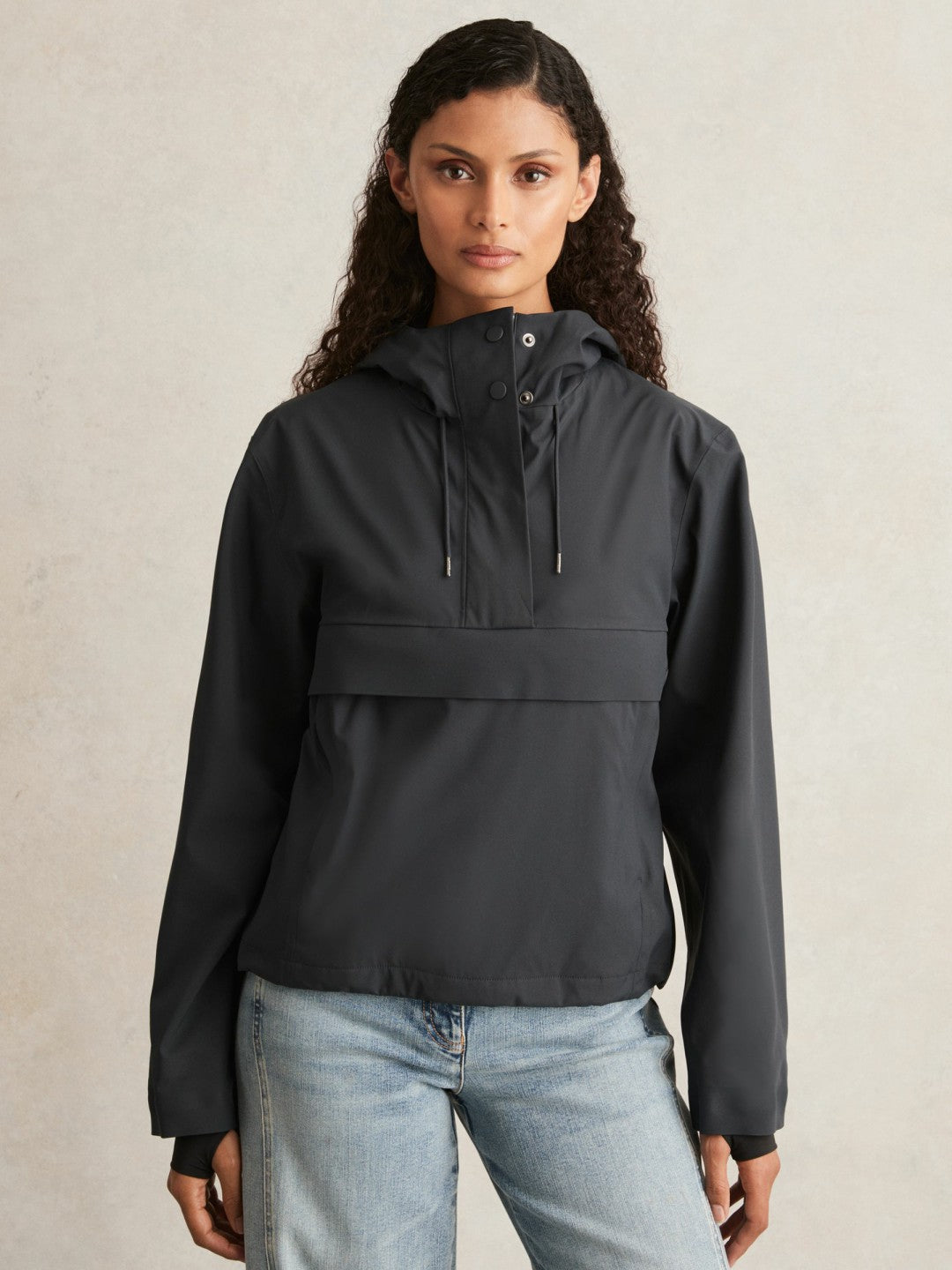 Reiss | Rains Hardshell Short Jacket in Navy