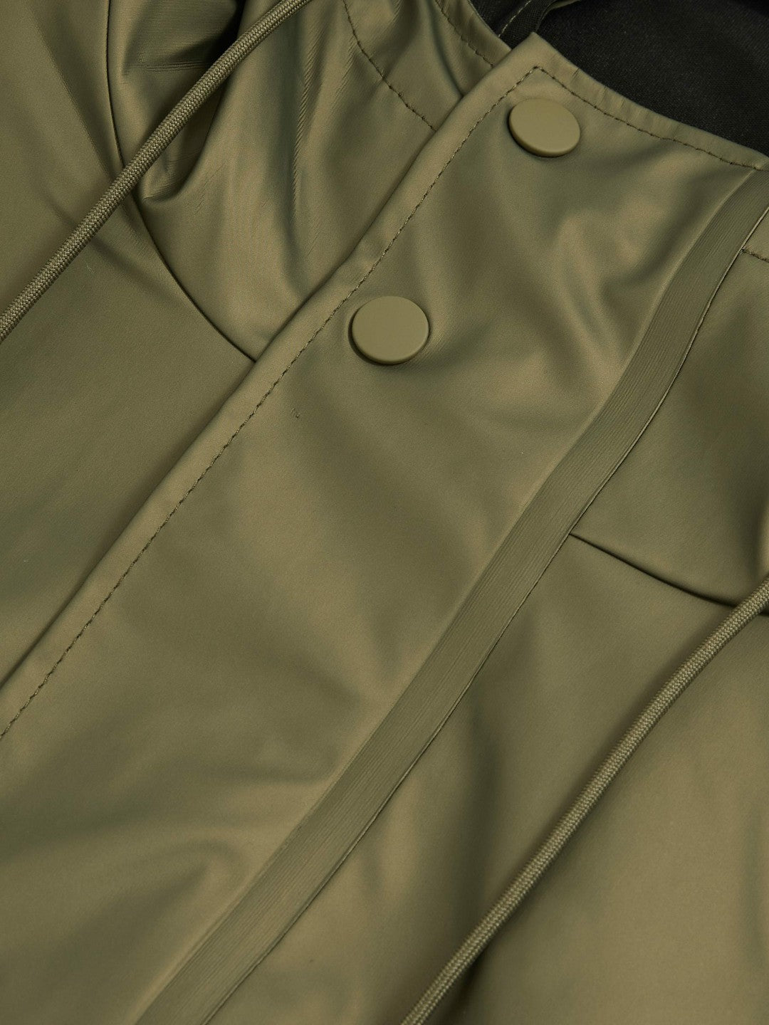 Reiss | Rains Long Hooded Jacket in Revel Brass Green