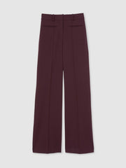 Reiss | Petite High Rise Flared Trousers in Burgundy