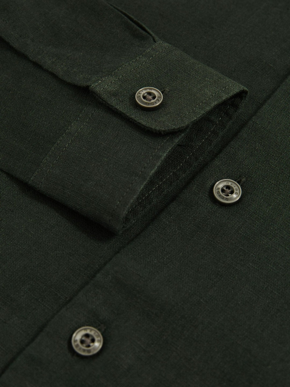 Reiss | 3-9 yrs Linen Cutaway Collar Shirt in Dark Green