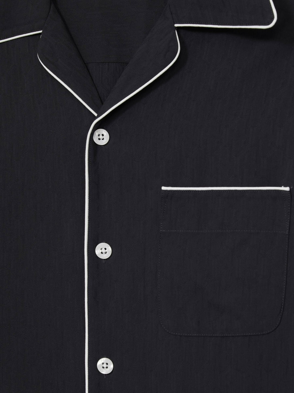 Reiss | Cuban Collar Shirt with Piping Detail Shirt in Navy
