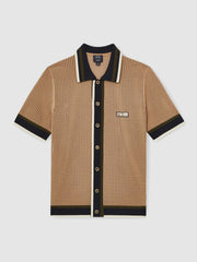 Reiss | | Ché Crochet Tipped Shirt in Camel
