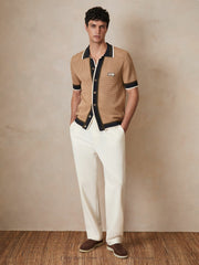 Reiss | | Ché Crochet Tipped Shirt in Camel
