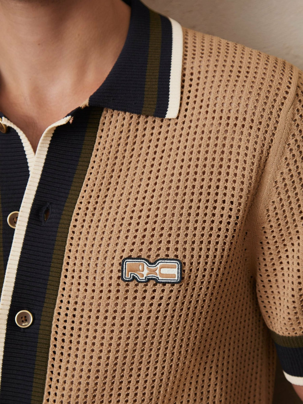 Reiss | | Ché Crochet Tipped Shirt in Camel
