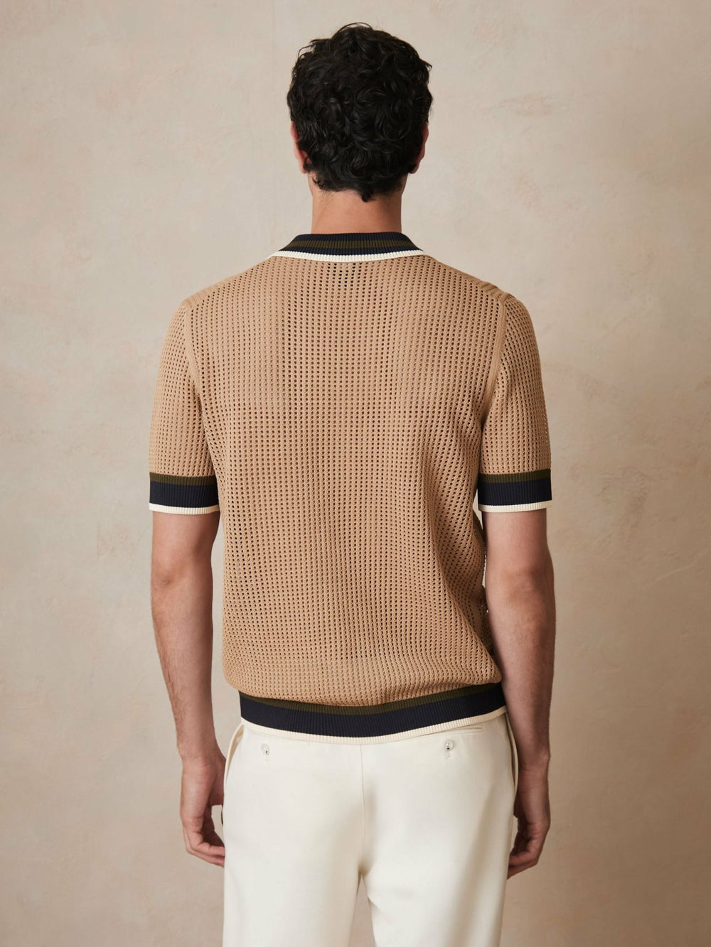 Reiss | | Ché Crochet Tipped Shirt in Camel