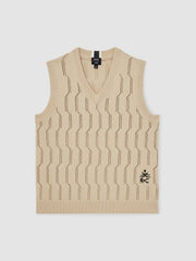 Reiss | | Ché Pointelle V-Neck Vest in Stone