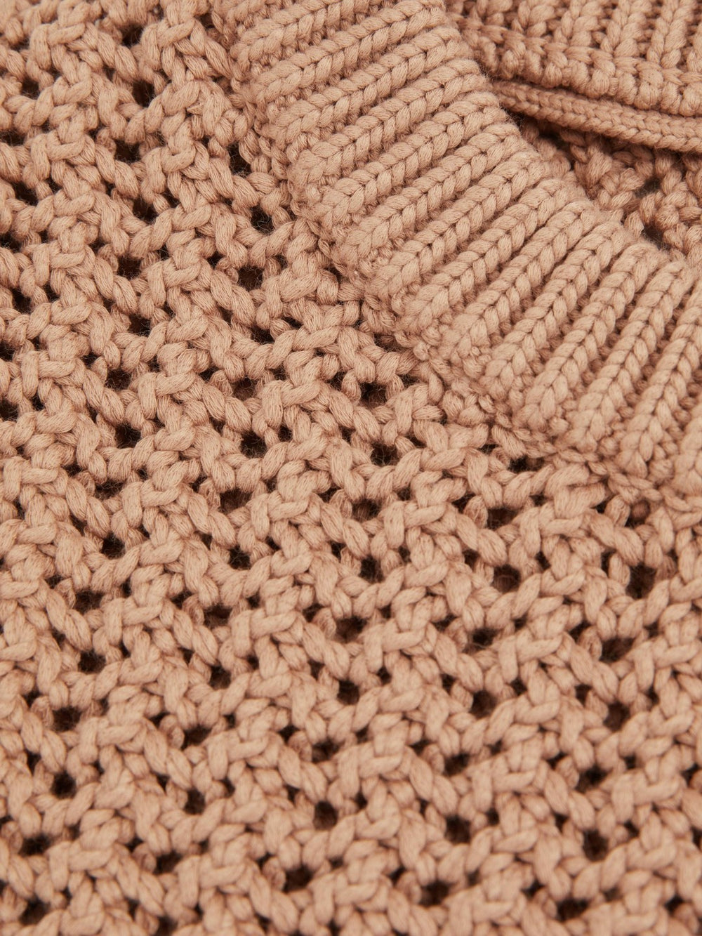 Reiss | Cotton-Blend Crochet Vest in Soft Camel