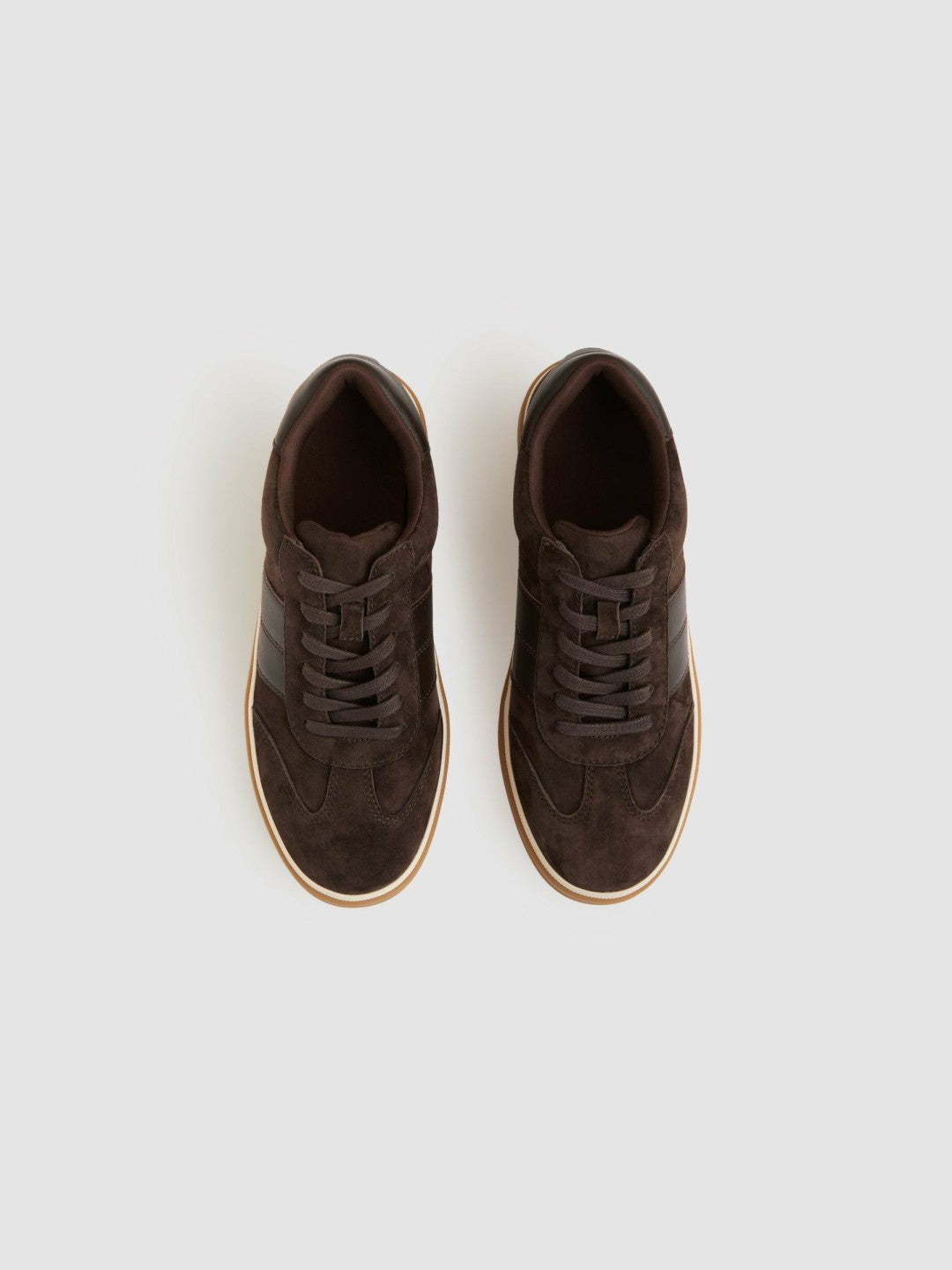 Reiss | Suede Low-Top Trainers in Chocolate