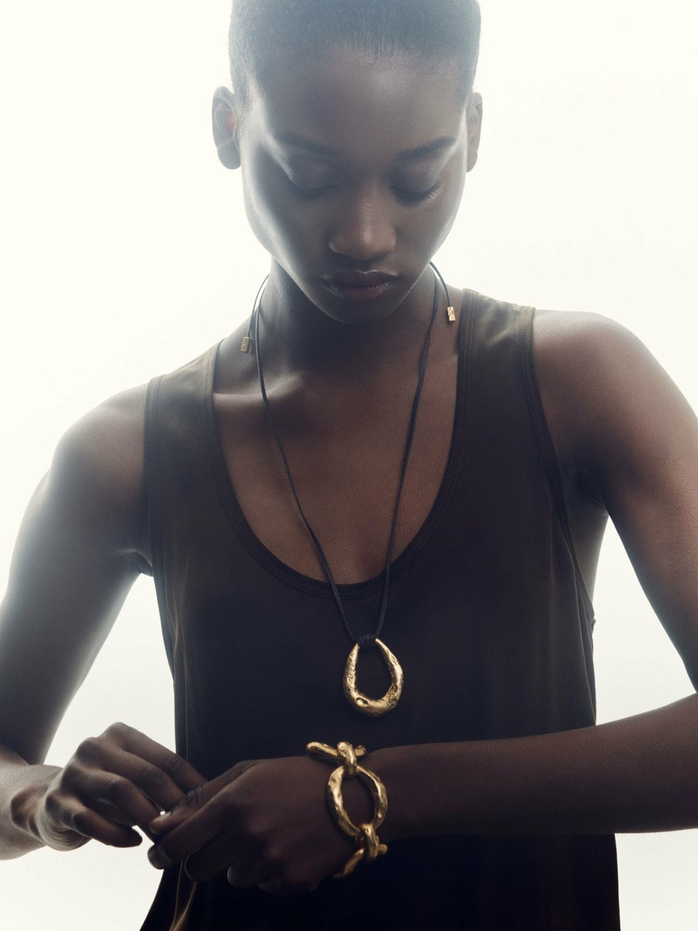 Reiss | Molten Link Pendant Necklace in Gold Tone