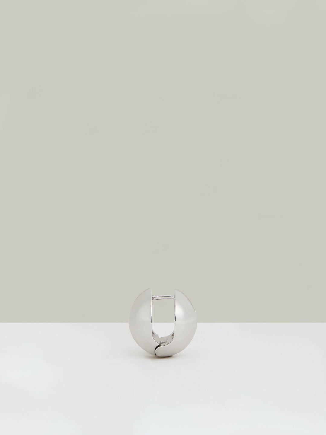 Reiss | Polished Ball Huggie Earrings in Silver Tone