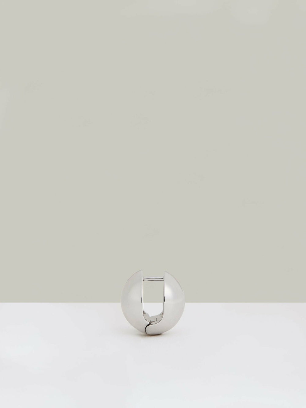 Reiss | Polished Ball Huggie Earrings in Silver Tone